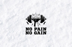 No Pain No Gain Gym Motivational Workout SVG Product Image 1