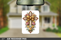 Easter Cross, Leather Religious Cross, Air Freshener PNG Product Image 1
