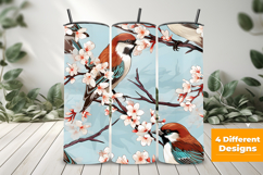Floral Sparrow Seamless Pattern and Digital Paper Background Product Image 3