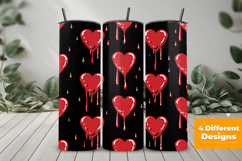 Red Dripping Hearts Seamless Pattern and Digital Paper Product Image 3