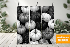 Black and White Pumpkin Seamless Pattern and Digital paper Product Image 3