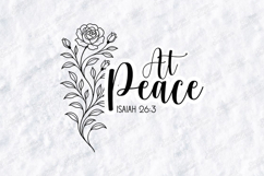 At Peace Floral Quote SVG Design Christian Art Product Image 1
