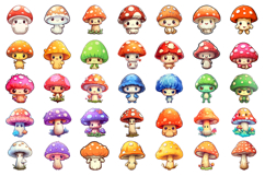 Kawaii Mushroom Sticker Set Product Image 3