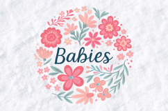 Babies Boho Floral Wreath Pink JPG Digital Art Design Product Image 3
