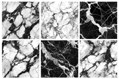 Black &amp; White Marble Texture Seamless Pattern Product Image 3
