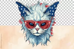 Lykoi Cat | Patriotic Clipart | 4th of July Product Image 3
