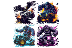 50 Monster Truck Clipart PNG Bundle Product Image 3