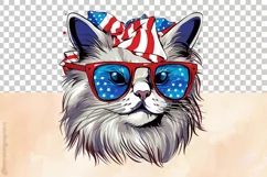 Ragdoll Cat | Patriotic Clipart | 4th of July Product Image 3