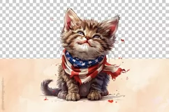 Funny Cat | Patriotic Clipart | 4th of July Product Image 3