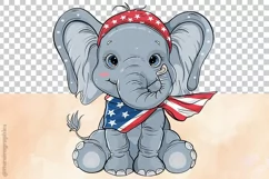 Funny Elephant| Patriotic Clipart | 4th of July Product Image 3