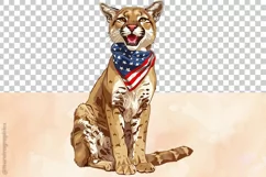 Funny Cougar | Patriotic Clipart | 4th of July Product Image 3