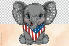Funny Elephant| Patriotic Clipart | 4th of July Product Image 3