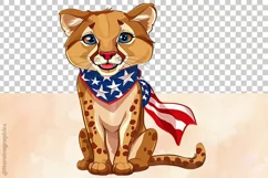 Funny Cougar | Patriotic Clipart | 4th of July Product Image 6