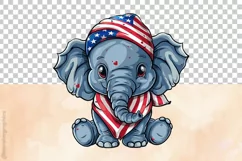 Funny Elephant| Patriotic Clipart | 4th of July Product Image 5