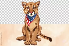Funny Cougar | Patriotic Clipart | 4th of July Product Image 4