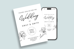 Minimalist Floral Wedding Invitation Canva Template Product Image 3
