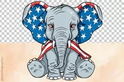 Funny Elephant| Patriotic Clipart | 4th of July Product Image 4