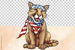 Funny Cougar | Patriotic Clipart | 4th of July Product Image 5