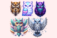 Glitter Owls PNG Clipart Bundle Product Image 3