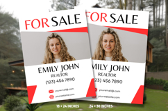 Real Estate Yard Sign Template, Editable Canva Realtor Sign Product Image 3