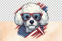 Bichon Frise Dog | Patriotic Clipart | 4th of July Product Image 3