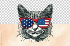 Chartreux Cat| Patriotic Clipart | 4th of July Product Image 3