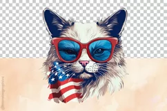 Balinese Cat | Patriotic Clipart | 4th of July Sublimation Product Image 3