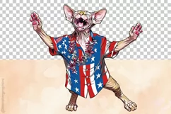 Sphynx Cat| Patriotic Clipart | 4th of July Product Image 3