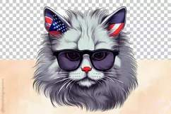 Nebelung Cat | Patriotic Clipart | 4th of July Product Image 3
