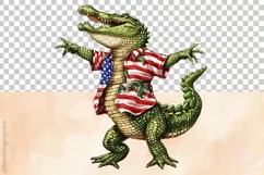 Laughing Alligator | Patriotic Clipart | 4th of July Product Image 3