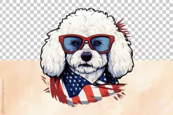 Bichon Frise Dog | Patriotic Clipart | 4th of July Product Image 3