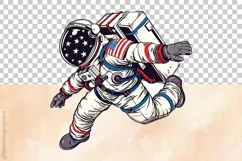 Astronaut | Patriotic Clipart | 4th of July Sublimation Product Image 3