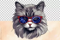 Nebelung Cat | Patriotic Clipart | 4th of July Product Image 3