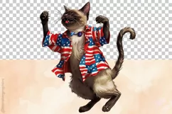 Siamese Cat | Patriotic Clipart | 4th of July Product Image 3