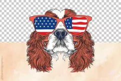 Cavalier King | Patriotic Clipart | 4th of July Sublimation Product Image 3