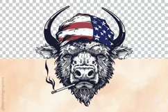 American Bull Cow | Patriotic Clipart | 4th of July Product Image 3