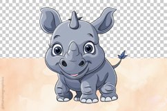 Cute Rhino Clipart 04 variations Product Image 5