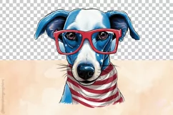 Whippet Dog | Patriotic Clipart | 4th of July Product Image 3