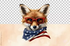 Cartoon Red Fox | Patriotic Clipart | 4th of July Product Image 3