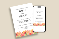 Minimalist Floral Wedding Invitation Canva Template Product Image 3