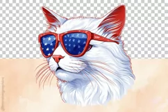 Turkish Van Cat| Patriotic Clipart | 4th of July Product Image 3