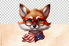 Cartoon Red Fox | Patriotic Clipart | 4th of July Product Image 3