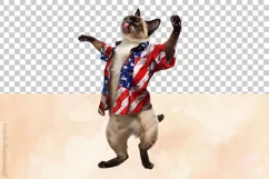 Siamese Cat | Patriotic Clipart | 4th of July Product Image 3