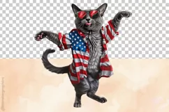 Russian Blue Cat | Patriotic Clipart | 4th of July Product Image 3