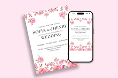 Pink Floral Wedding Invite Template, Editable Canva Wedding Product Image 3