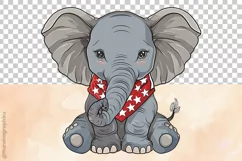 Funny Elephant| Patriotic Clipart | 4th of July Product Image 5