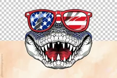 Aligator| Patriotic Clipart | 4th of July Sublimation Product Image 3