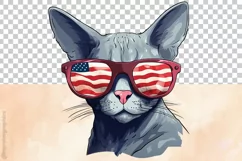 Korat Cat | Patriotic Clipart | 4th of July Product Image 3
