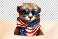 Cartoon Otter | Patriotic Clipart | 4th of July Product Image 3