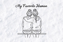 My Favorite Human SVG | Best Friends Heart Hands Line Art Product Image 3